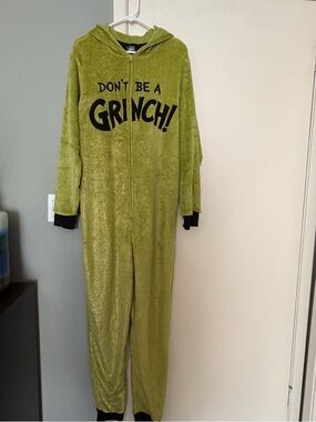 Dr. Seuss Green "Don't Be A Grinch" Hooded One-Piece